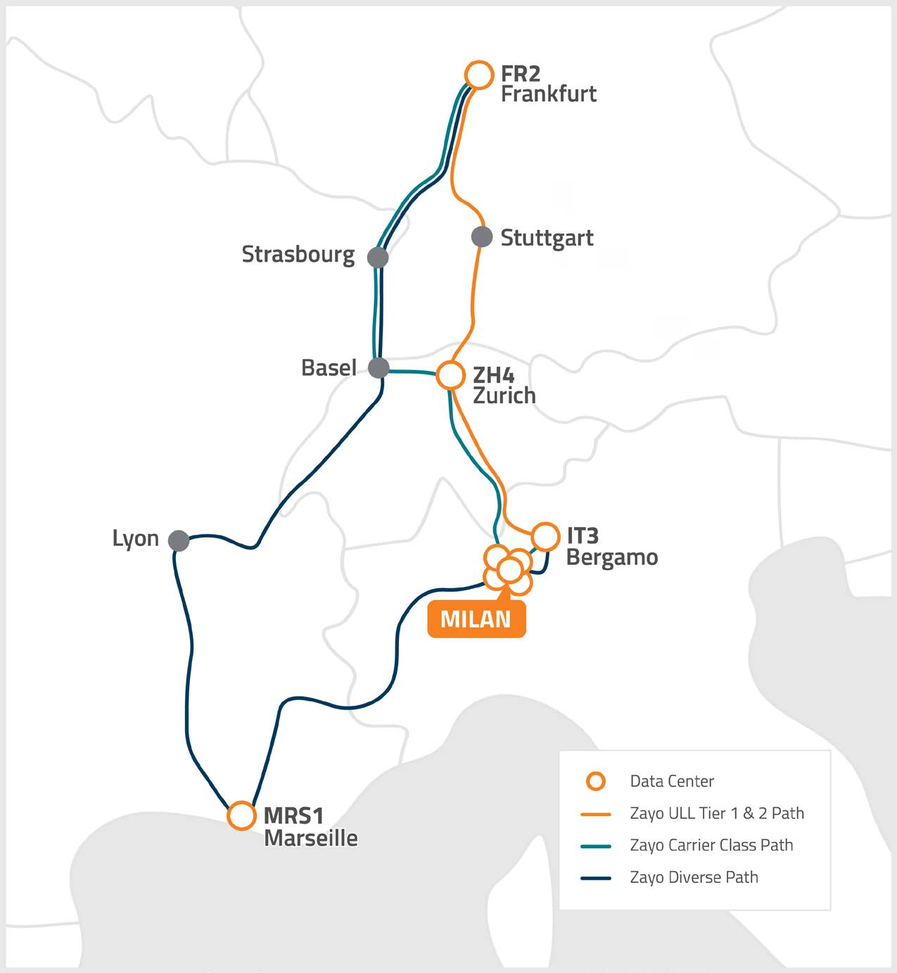 map Frankfurt Bergamo ULL Route Overview